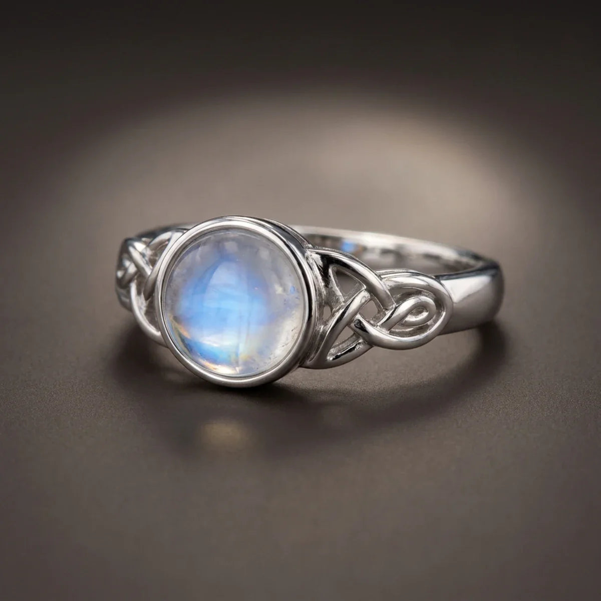 Celtic Mother™ Ring — 18K White Gold | Moonstone