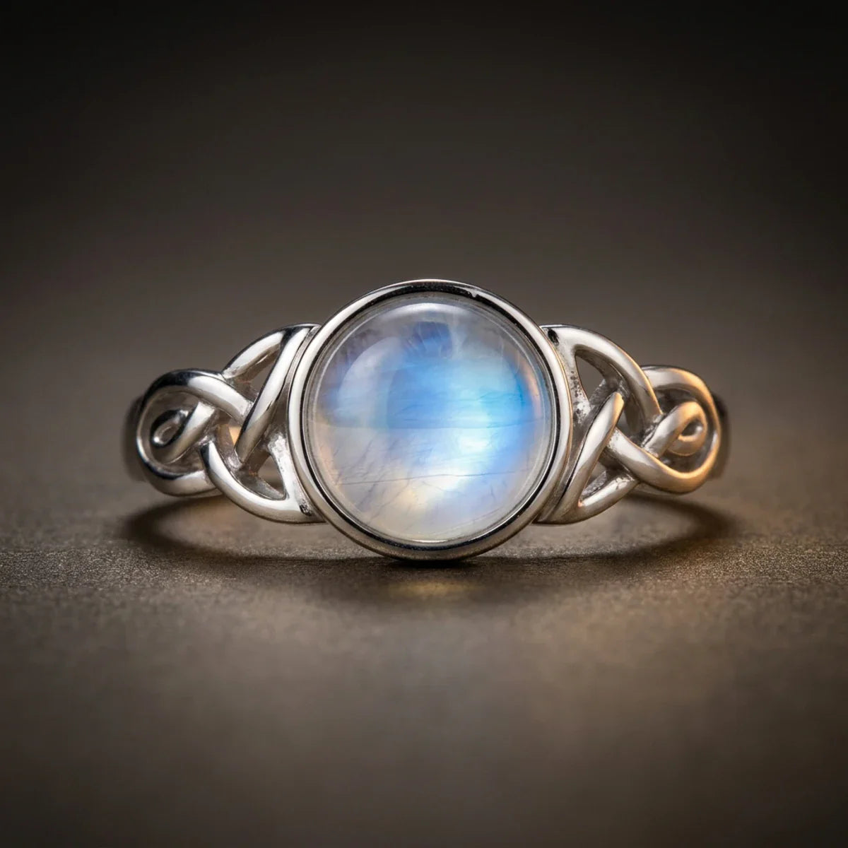 Celtic Mother™ Ring — 18K White Gold | Moonstone