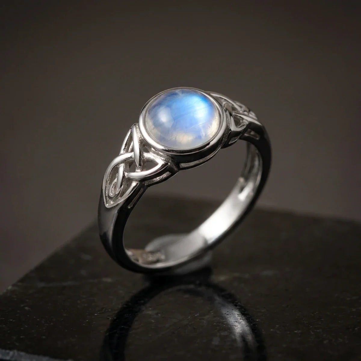 Celtic Mother™ Ring — 18K White Gold | Moonstone