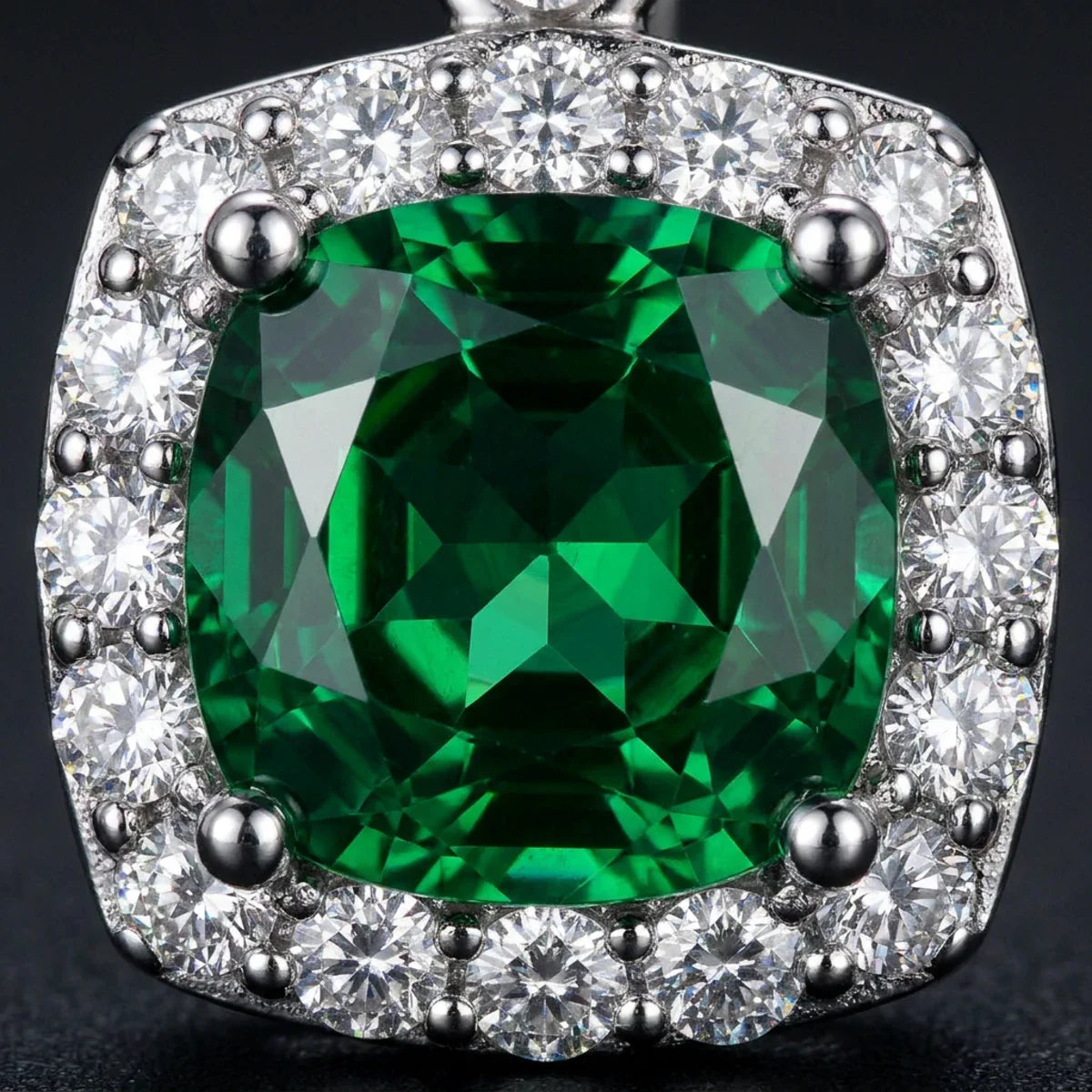 Enchanted Emerald™ Earrings — 18K White Gold | Diamond Accent