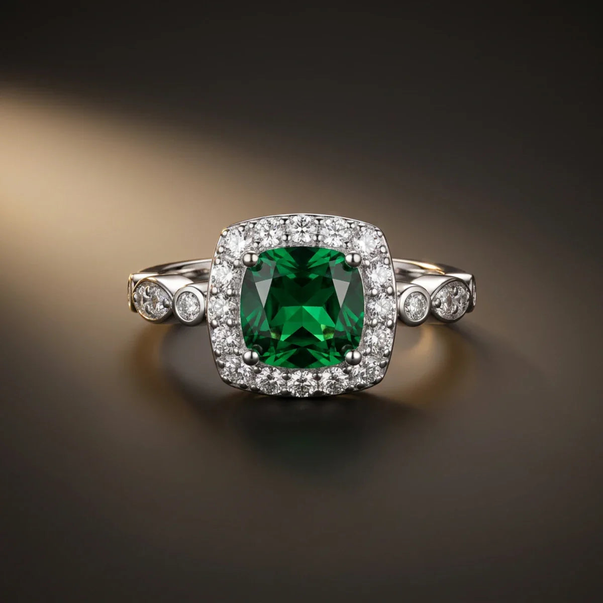 Enchanted Emerald™ Ring — 18K White Gold | Diamond Accent