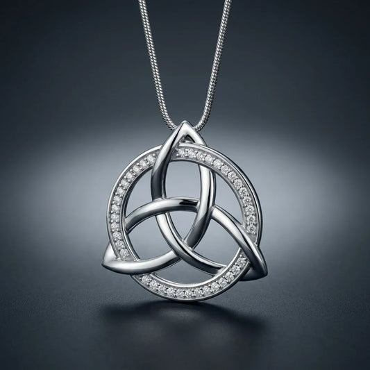 Trinity Knot™ Pendant — 18K White Gold | Diamond