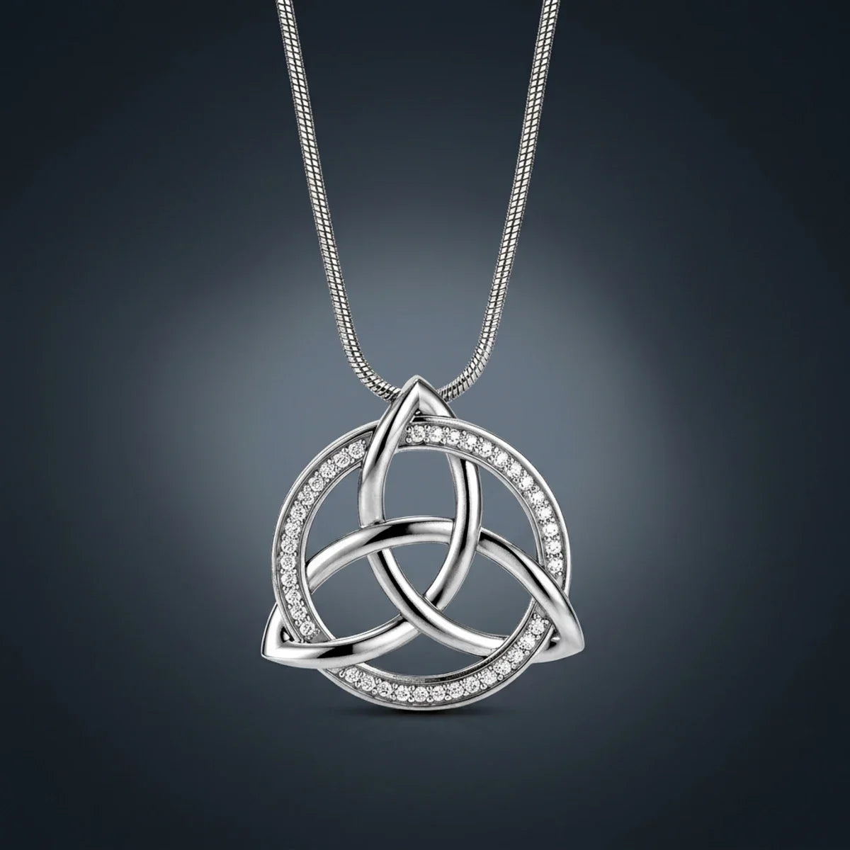 Trinity Knot™ Pendant — 18K White Gold | Diamond