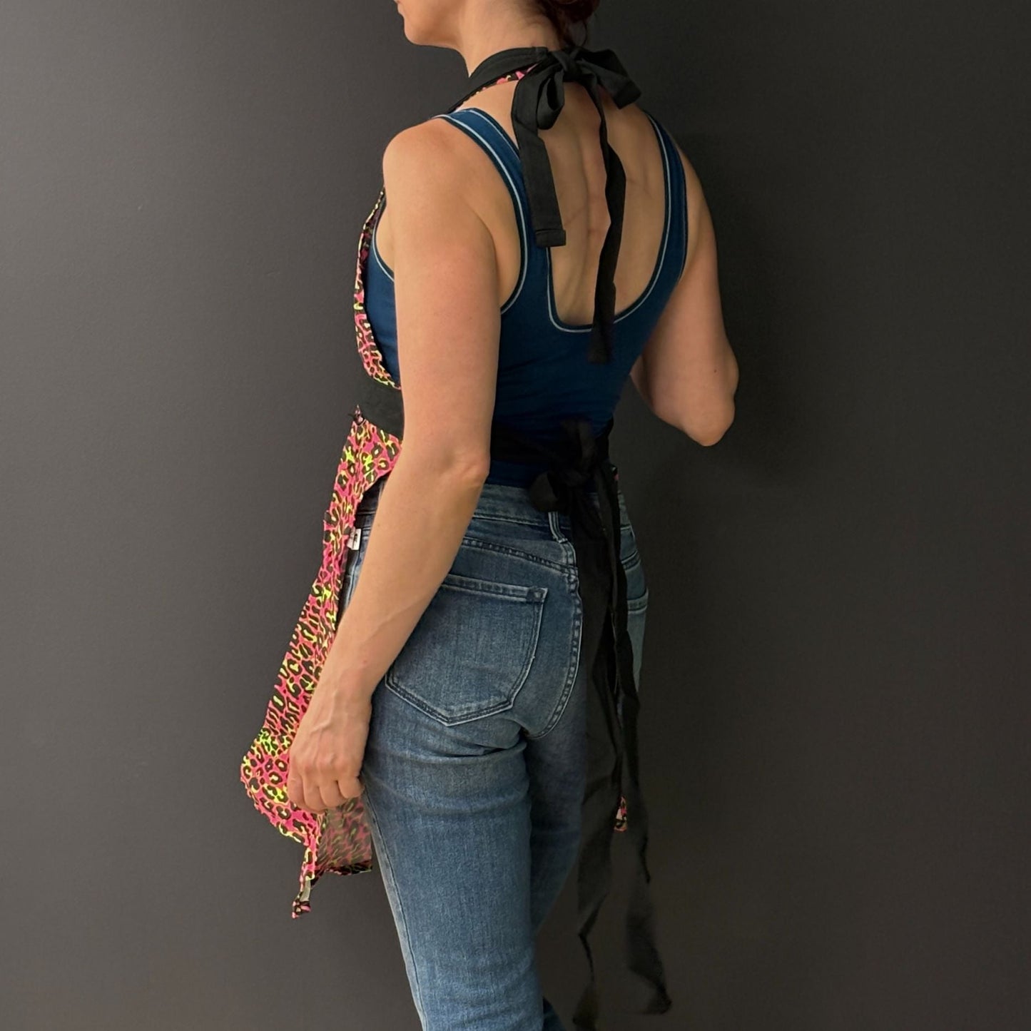 Pink Leopard Apron | Cooking Baking Cotton Kitchen Tools Essentials | Gift for Her