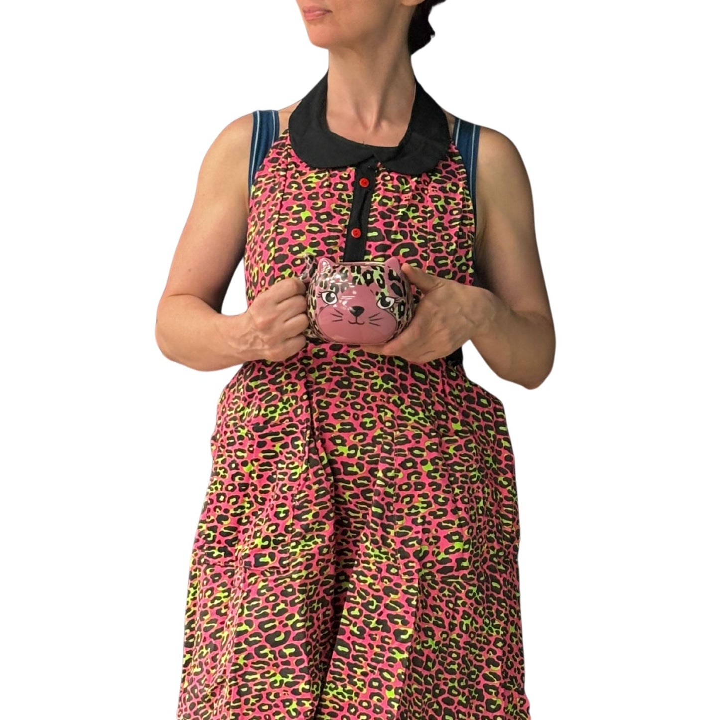 Pink Leopard Apron | Cooking Baking Cotton Kitchen Tools Essentials | Gift for Her