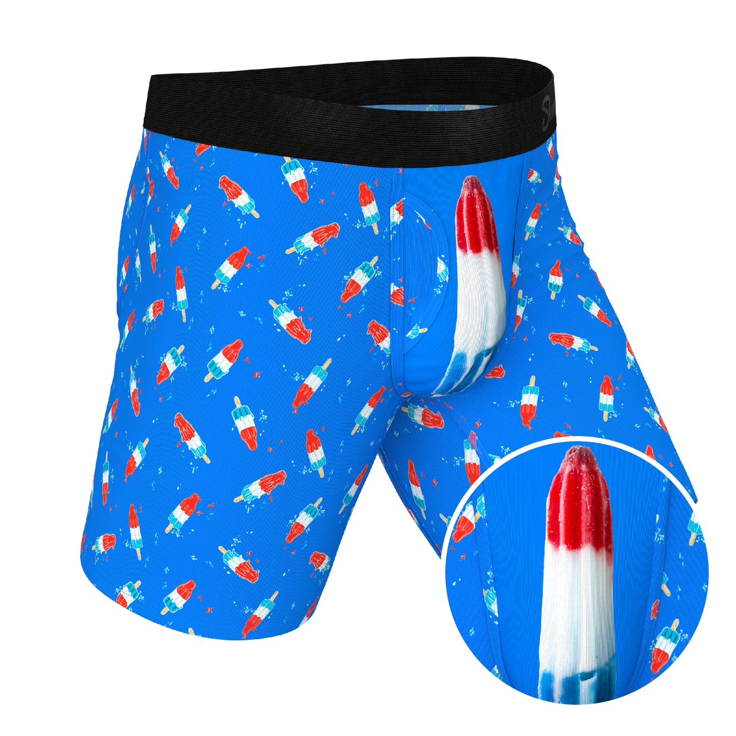 The Popsicle Stick Apex | USA Popsicle Long Leg Ball Hammock® Pouch Underwear With Fly