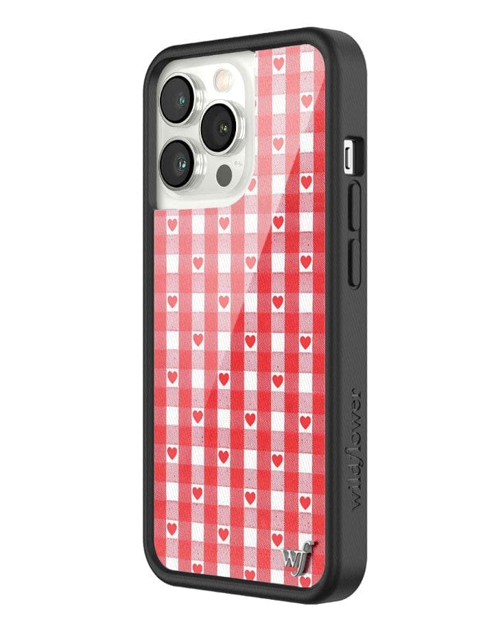 Gingham Hearts | Red iPhone Case