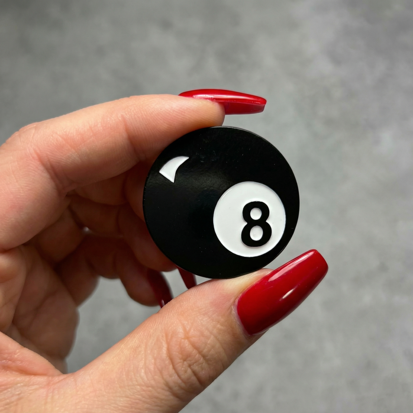 Retro 8 Ball Pin 1.4" Stylish Metal Alloy Brooch | Billiards Ball in Black and White