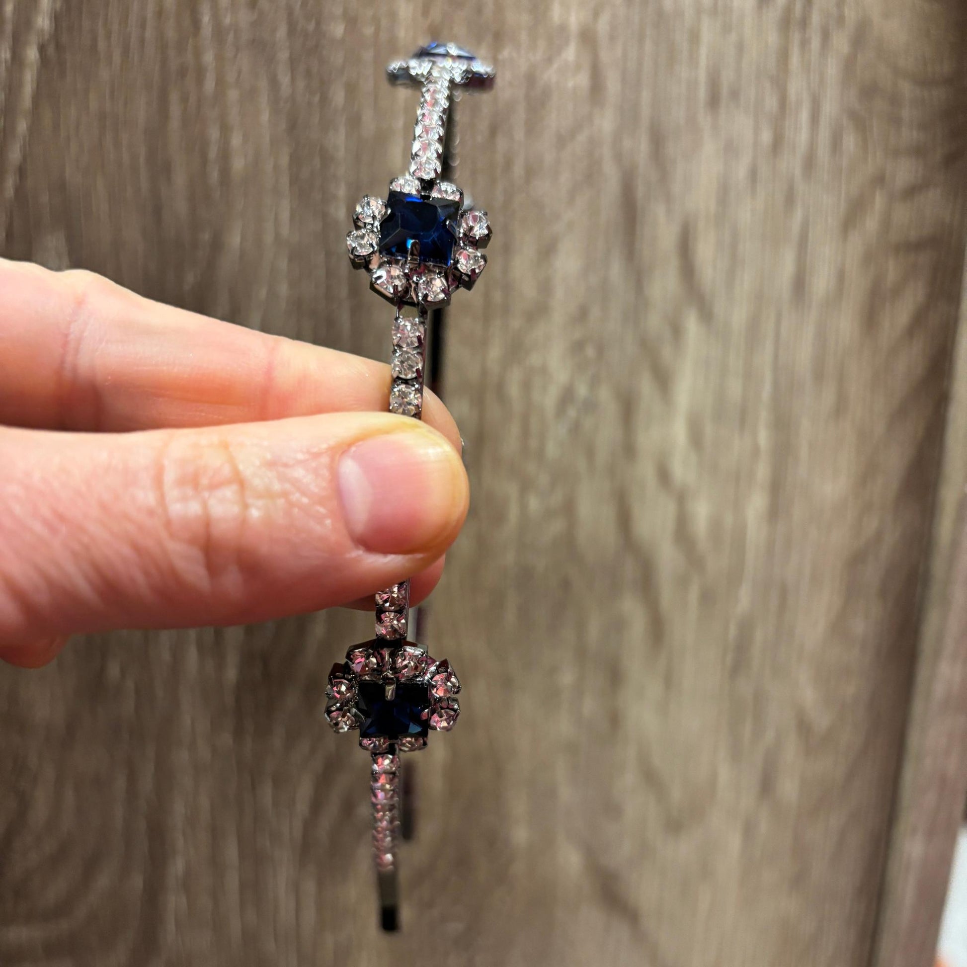 Royal Sapphire Tiara Crown in Blue and Silver | Royalty Crown Party or Bridal Hair Accessory