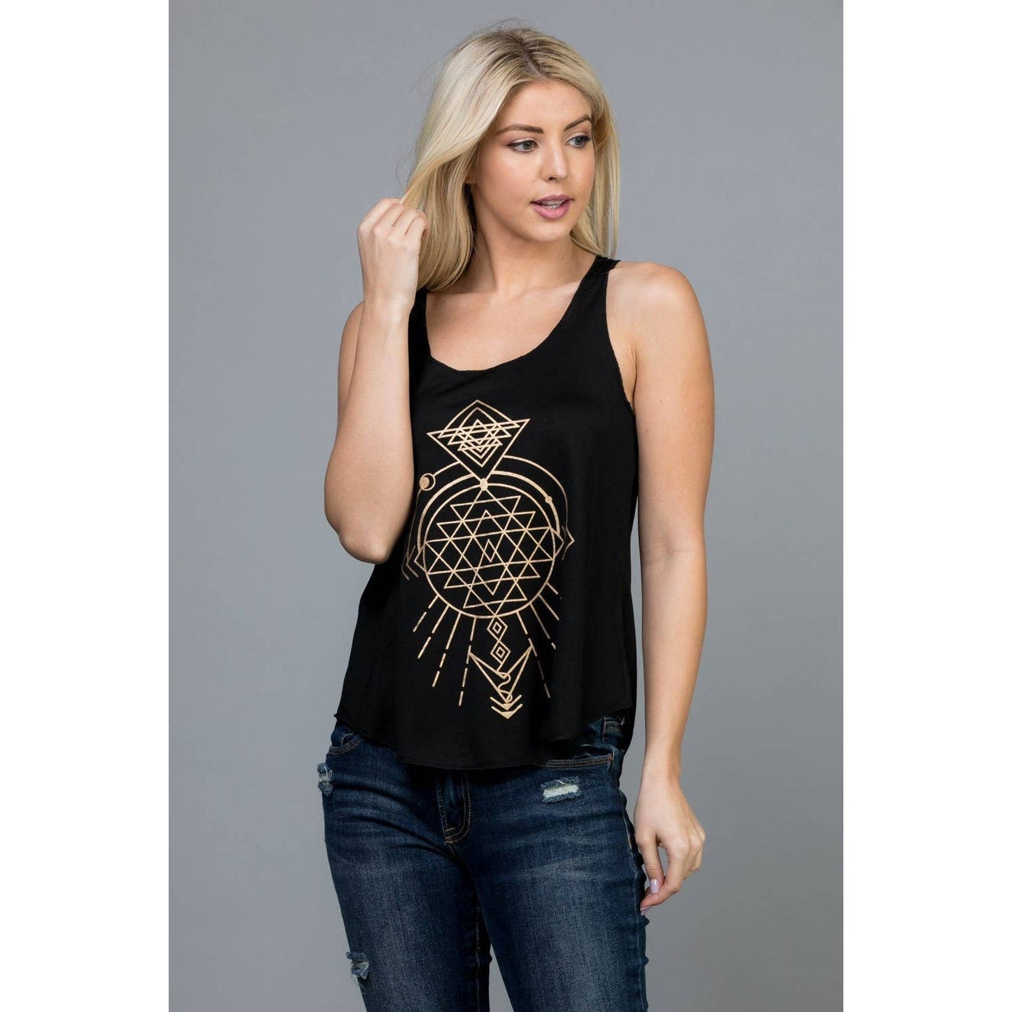 Sacred Triangle Graphic Tank Top, Yoga Tank [Available in Sizes M-XL]
