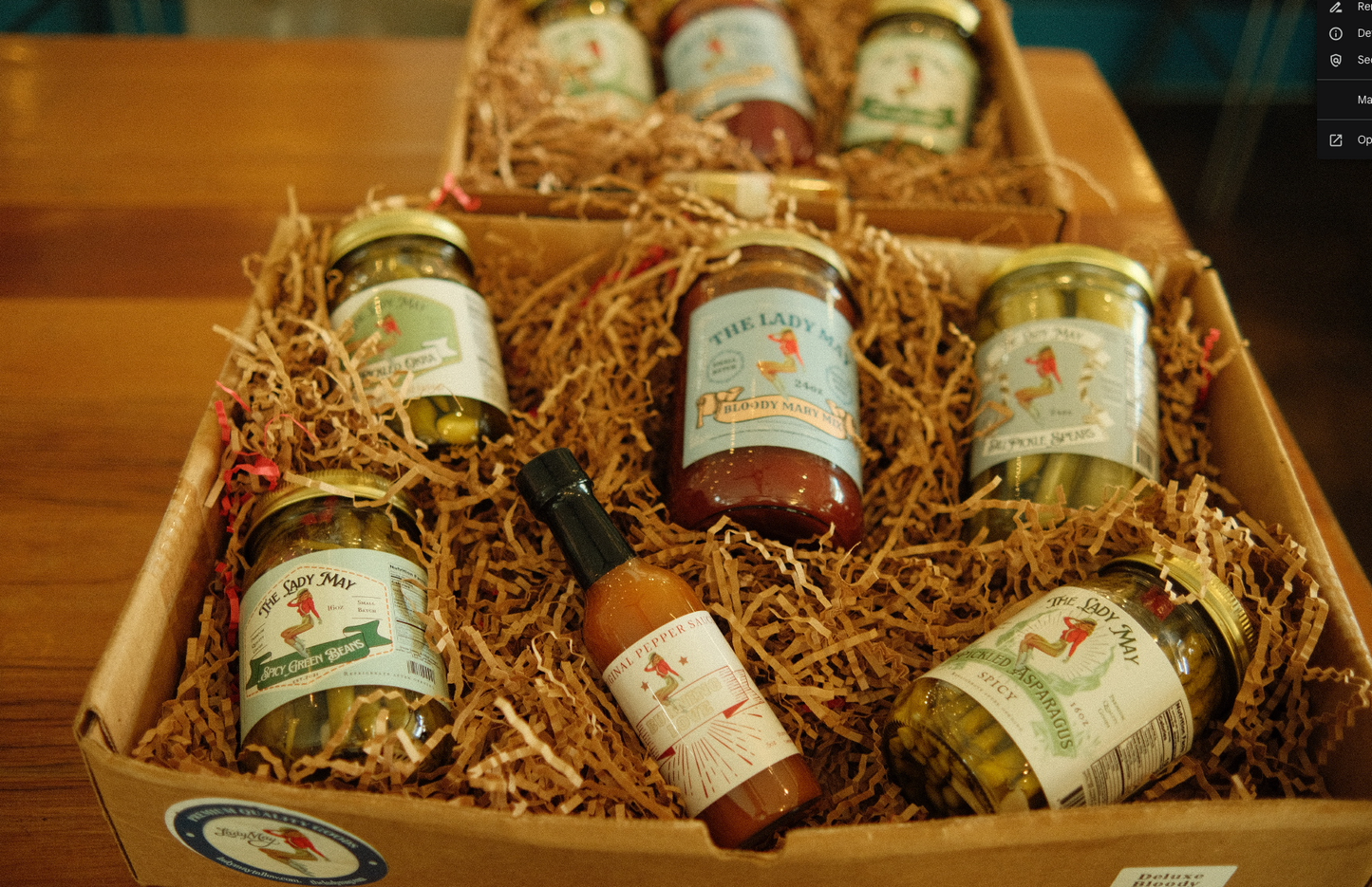Deluxe Bloody Mary Gift Box - Complete Bar Set with Mix, Hot Sauce & Pickled Veggies | Lady May