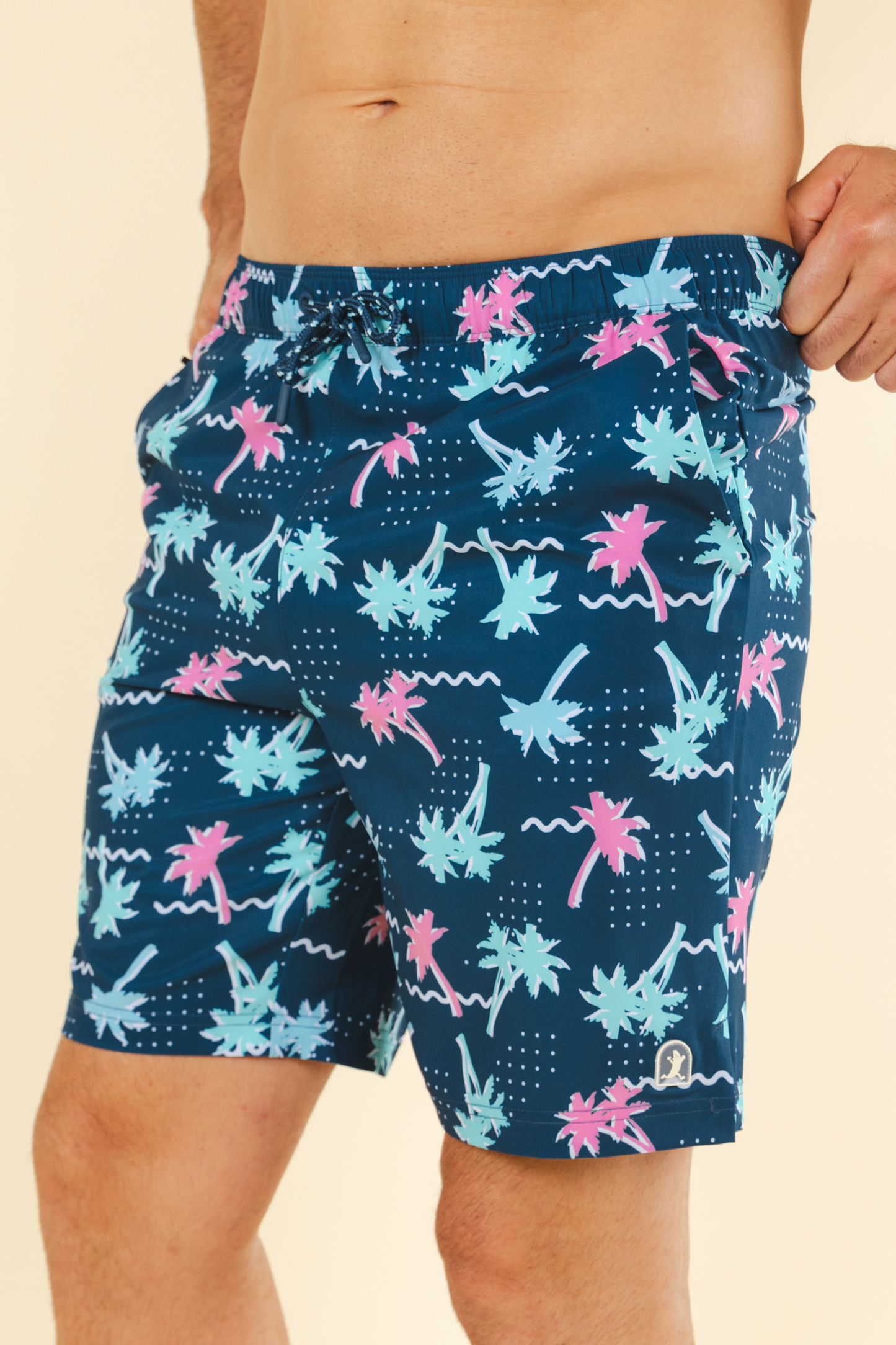 The Shorebreak | Navy Tropical Ball Hammock® Pouch 8" Swim Trunks
