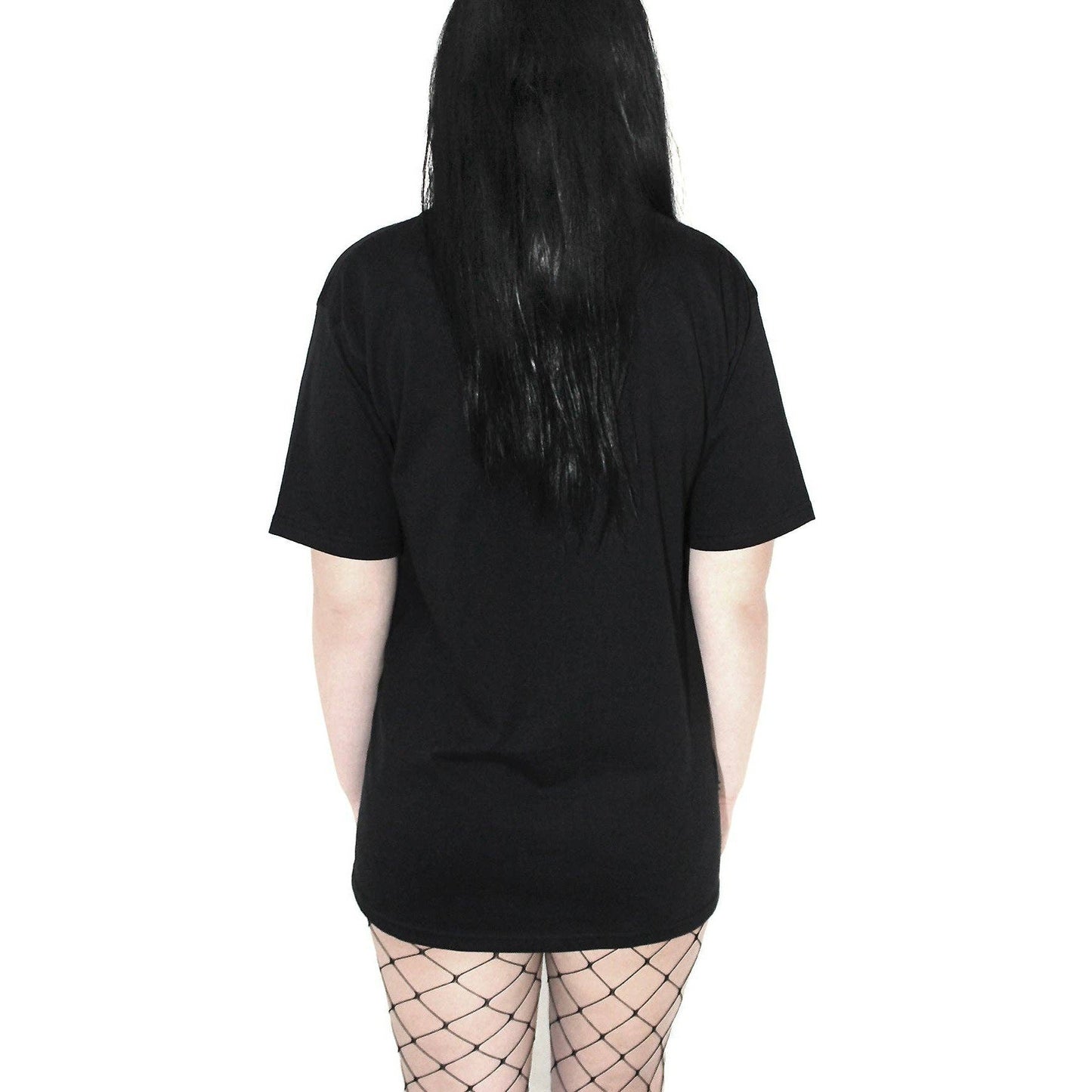 Slashed Vampire Lace Wings Boyfriend Fit Tee in Black [Size L & XL Remaining]