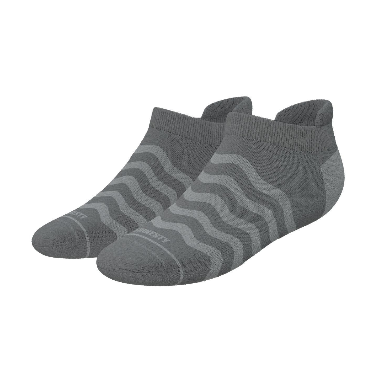 The Sleek | Gray Waves Heel Hammock™ Ankle Socks