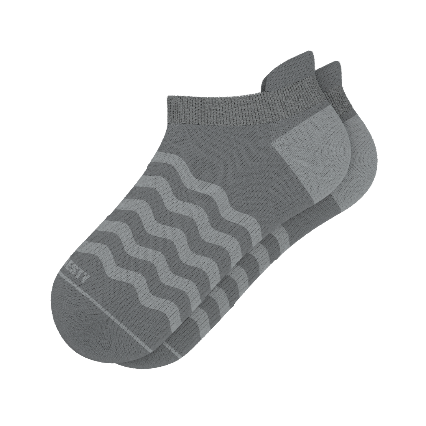 The Sleek | Gray Waves Heel Hammock™ Ankle Socks