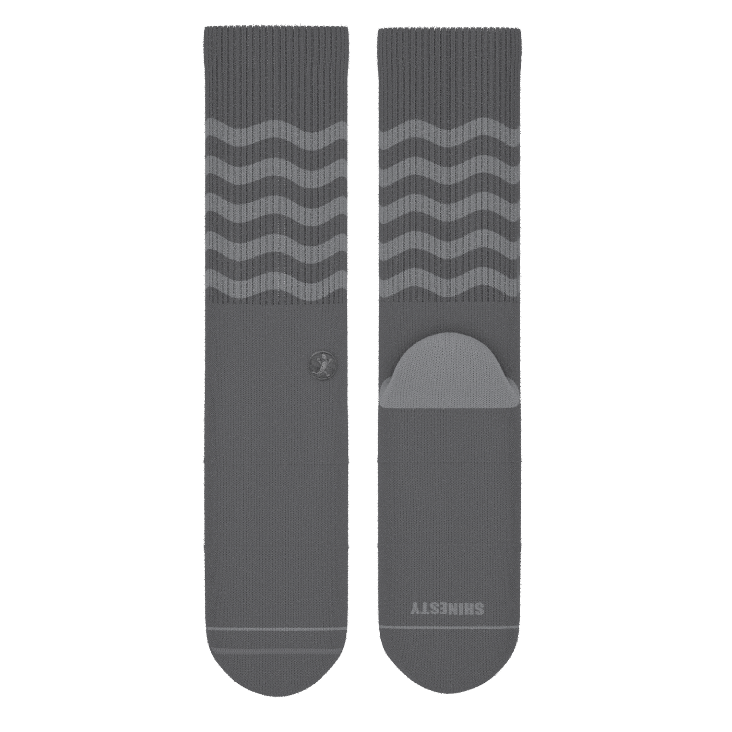 The Sleek | Gray Waves Heel Hammock™ Crew Socks