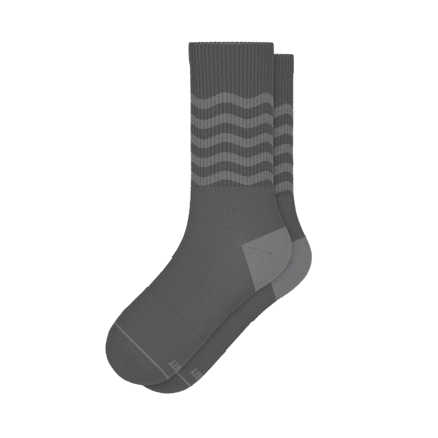 The Sleek | Gray Waves Heel Hammock™ Crew Socks