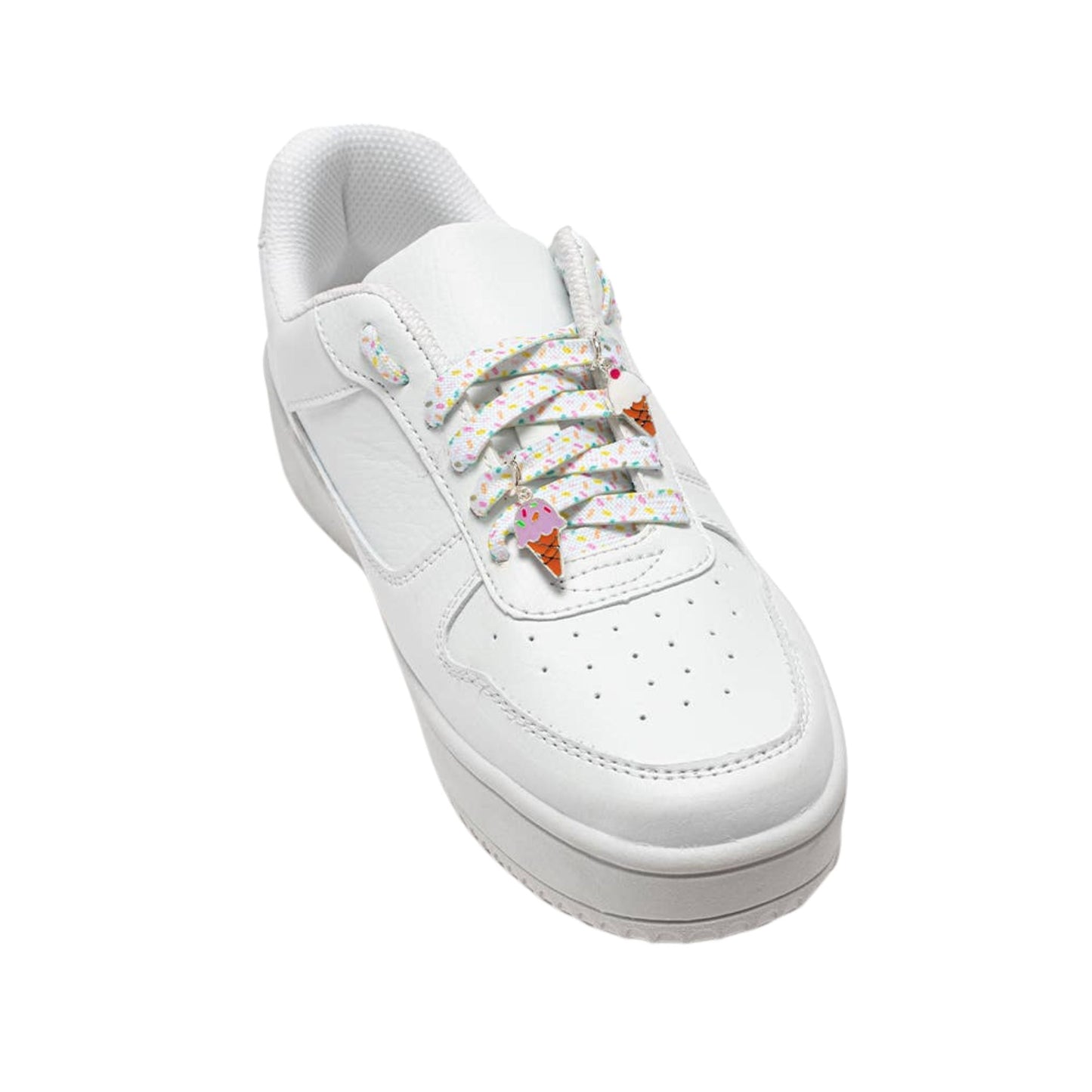 Sprinkle Laces with Ice Cream Charms Shoelaces | Stylish Shoestrings & Charms Set