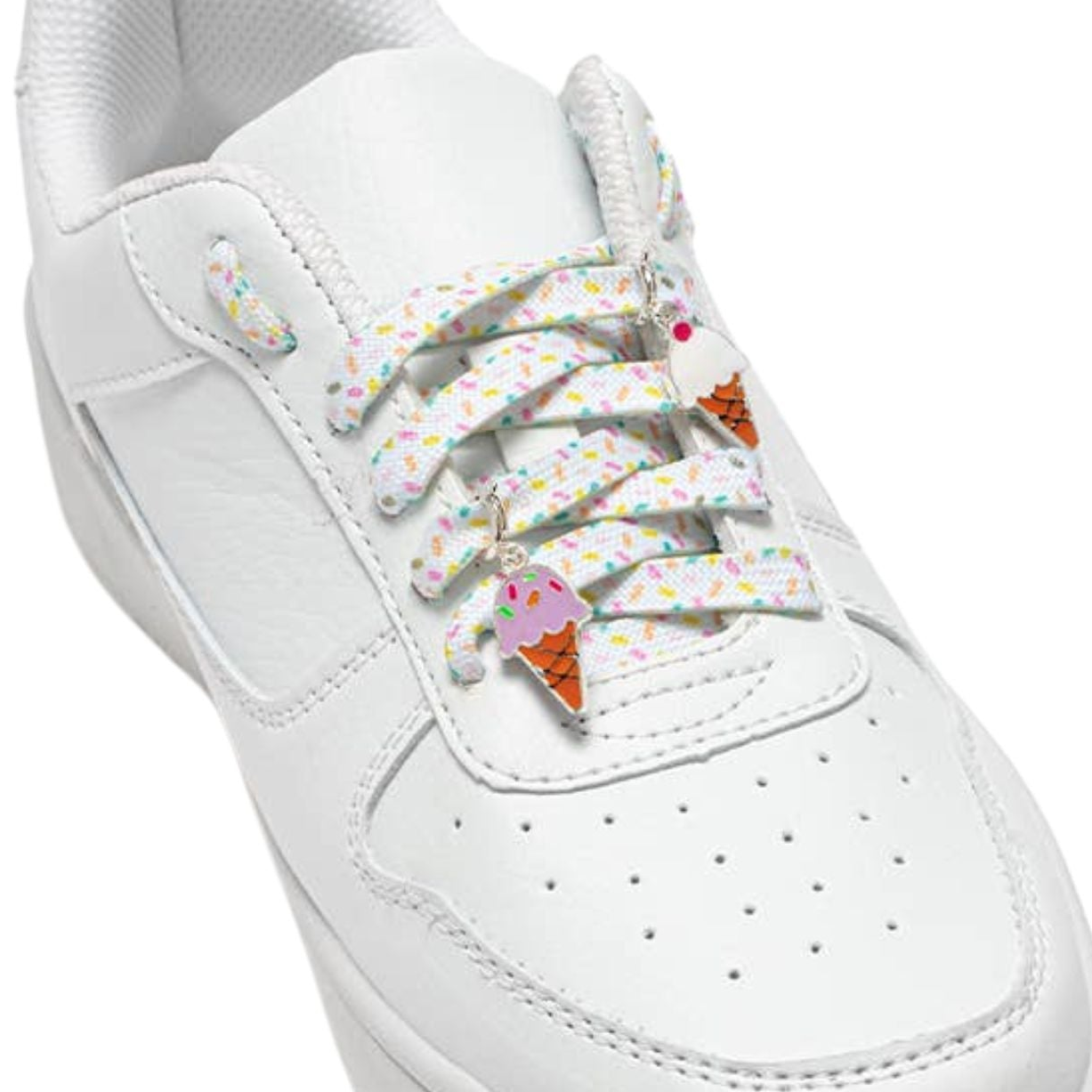 Sprinkle Laces with Ice Cream Charms Shoelaces | Stylish Shoestrings & Charms Set