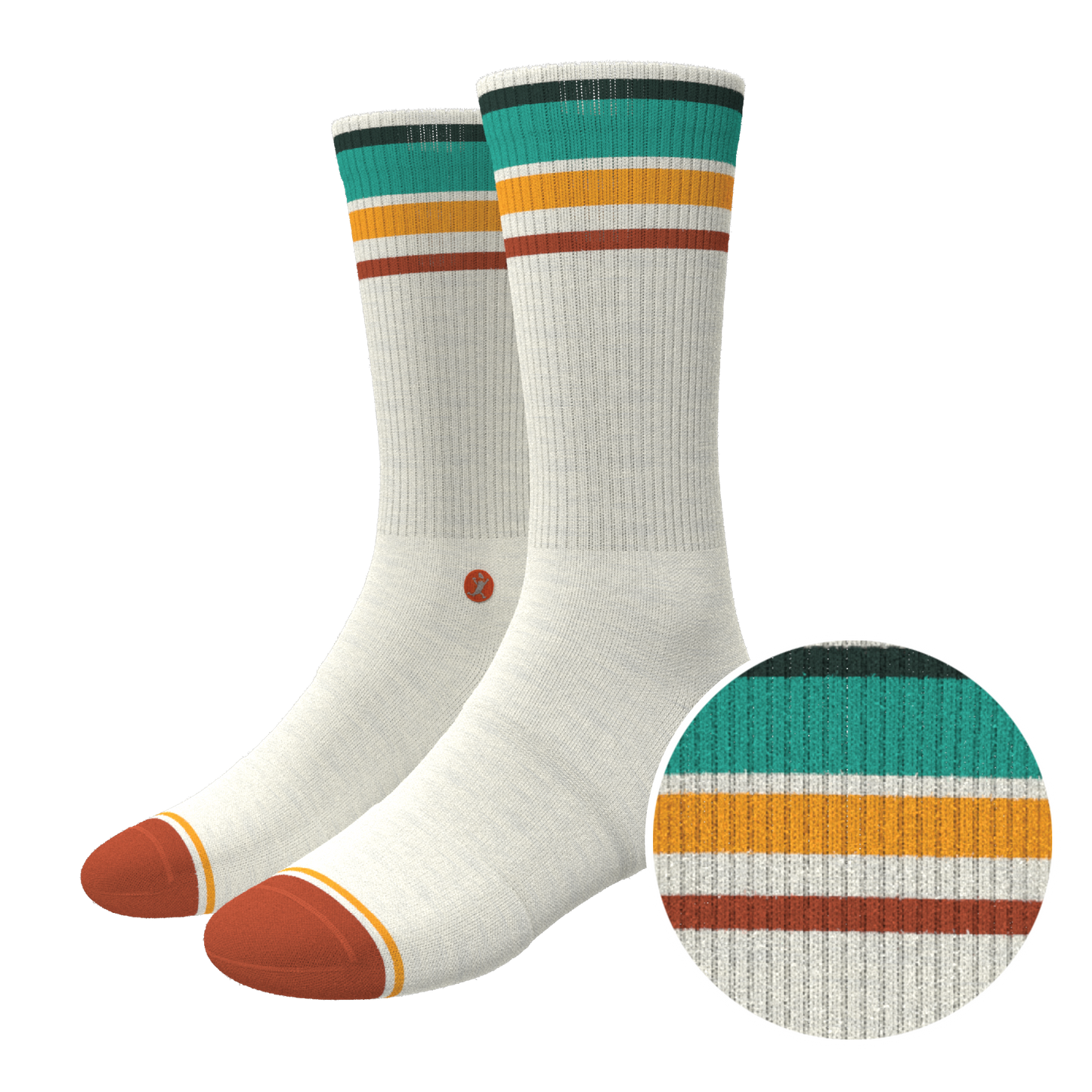 The Stellar | Retro Stripe Heel Hammock™ Crew Socks