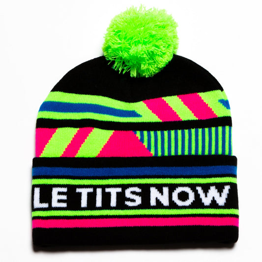 The Steep and Deep | Black and Neon Ski Beanie
