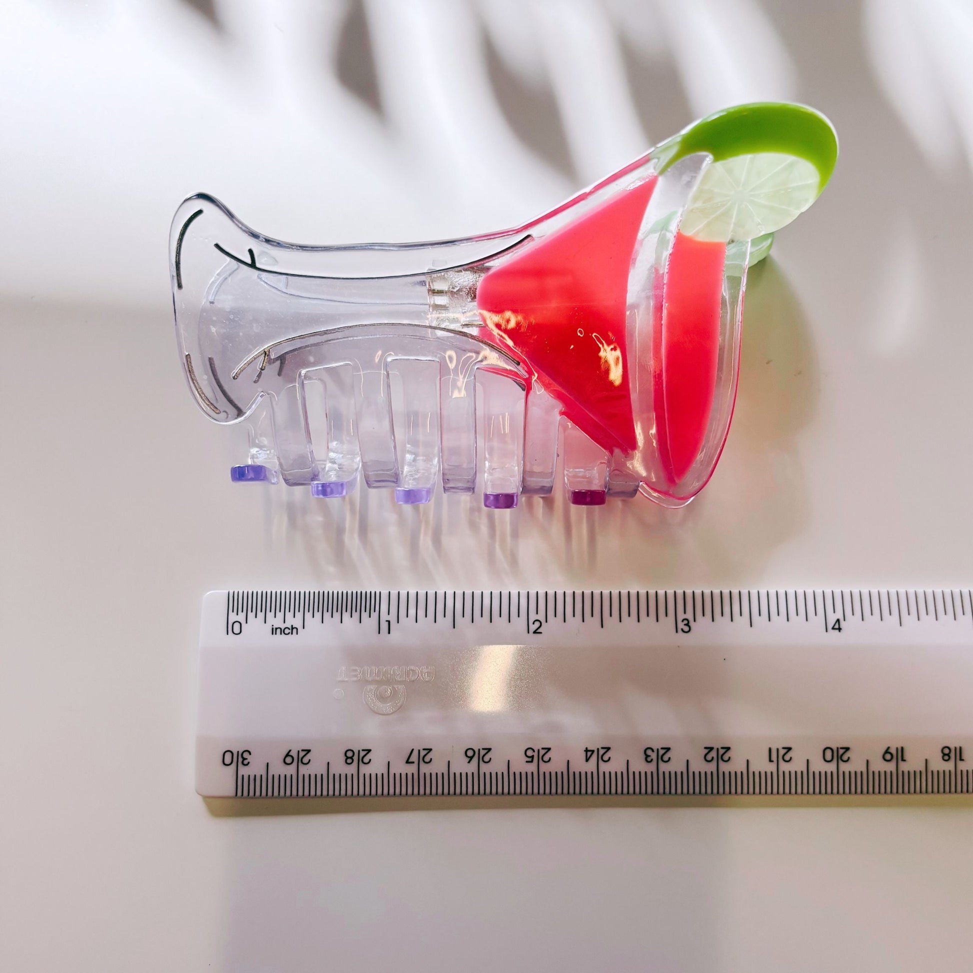 Velvet Claws Cosmo Pink Cocktail Hair Claw | Stemmed Glass Shaped Claw Clip