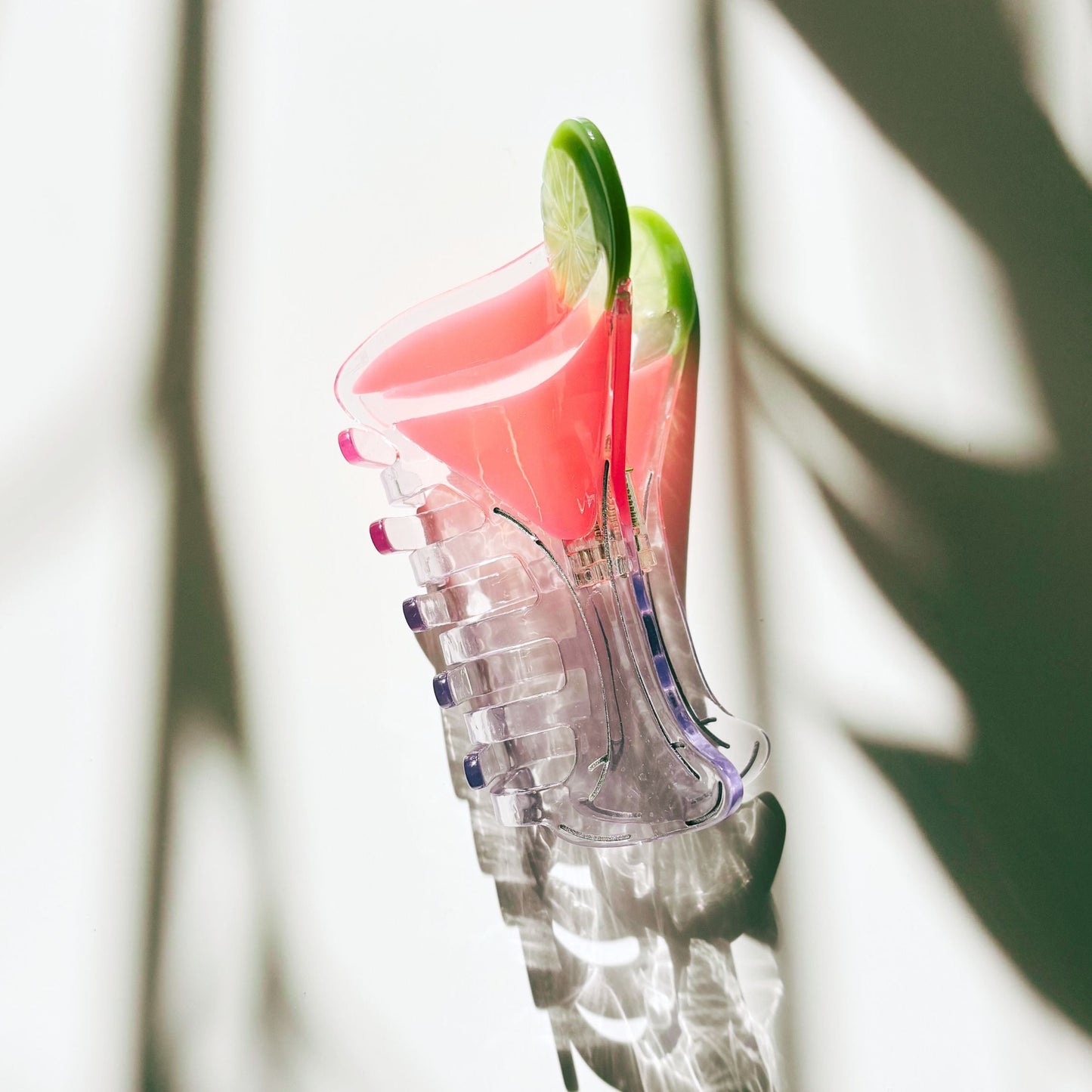 Velvet Claws Cosmo Pink Cocktail Hair Claw | Stemmed Glass Shaped Claw Clip