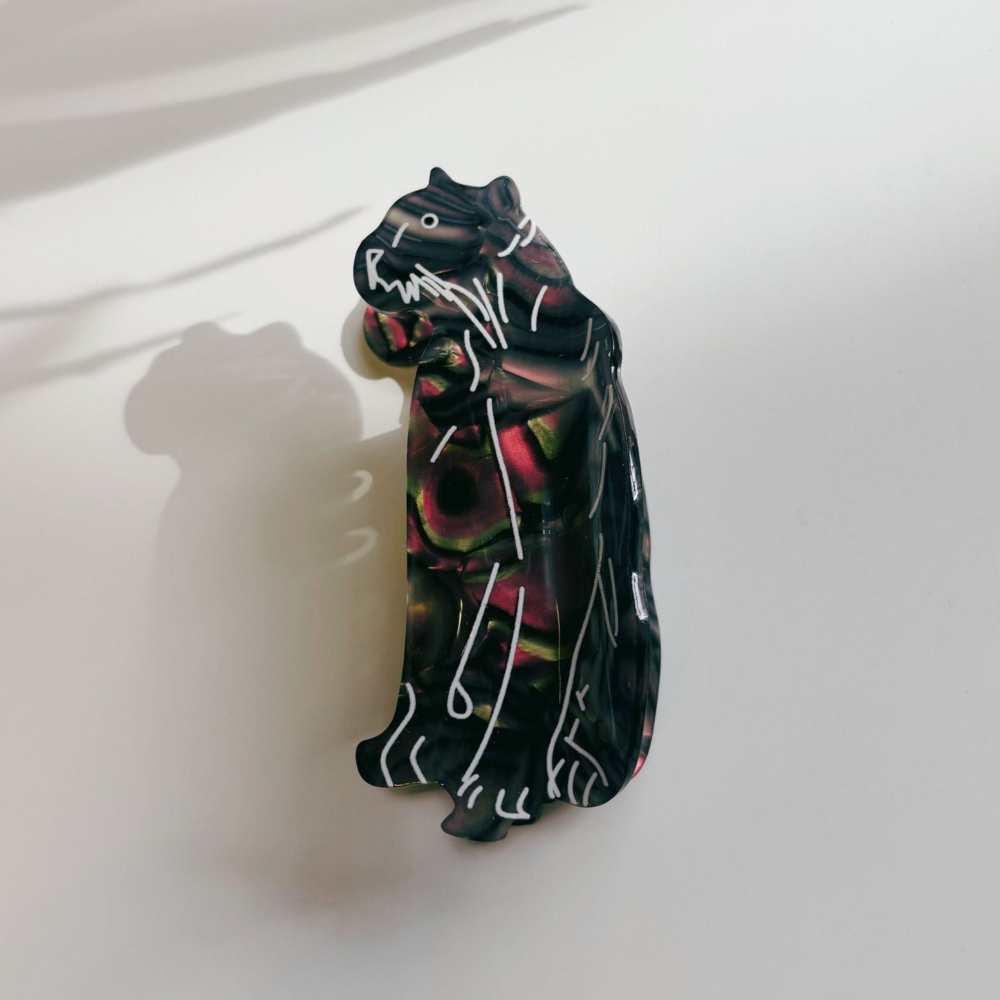 Velvet Claws Dark Panther Hair Clip | Claw Clip in Velvet Travel Bag