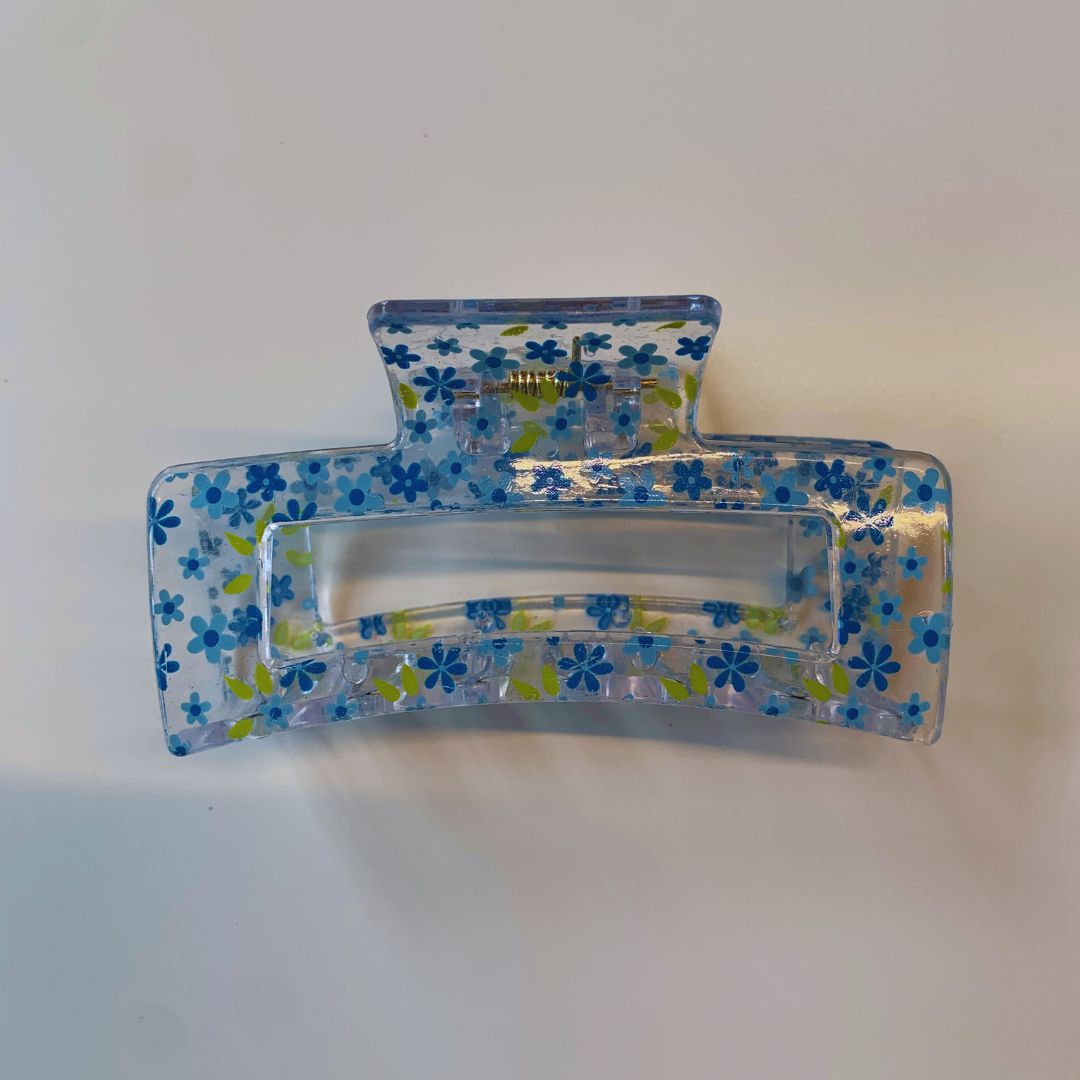 Velvet Claws Hair Clip | The Crystal in Blue Flowers Hair Claw