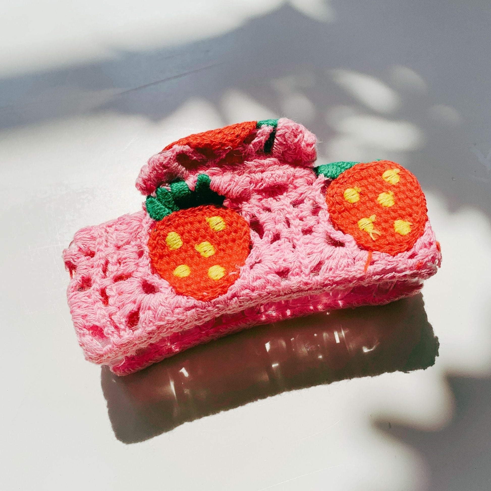 Velvet Claws Strawberry Granny Square Hair Claw