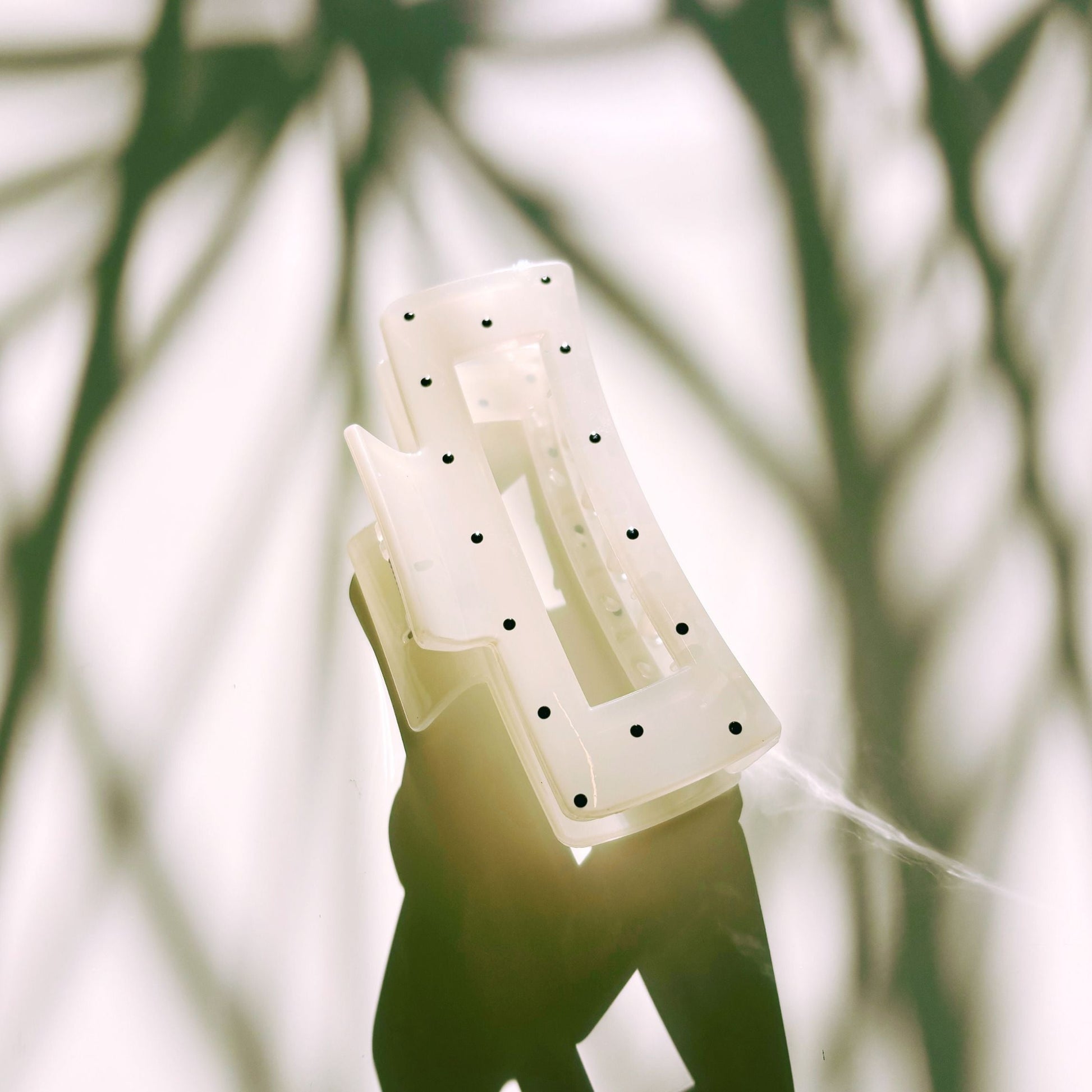 Velvet Claws Uptown Lady in White Dot Hair Clip