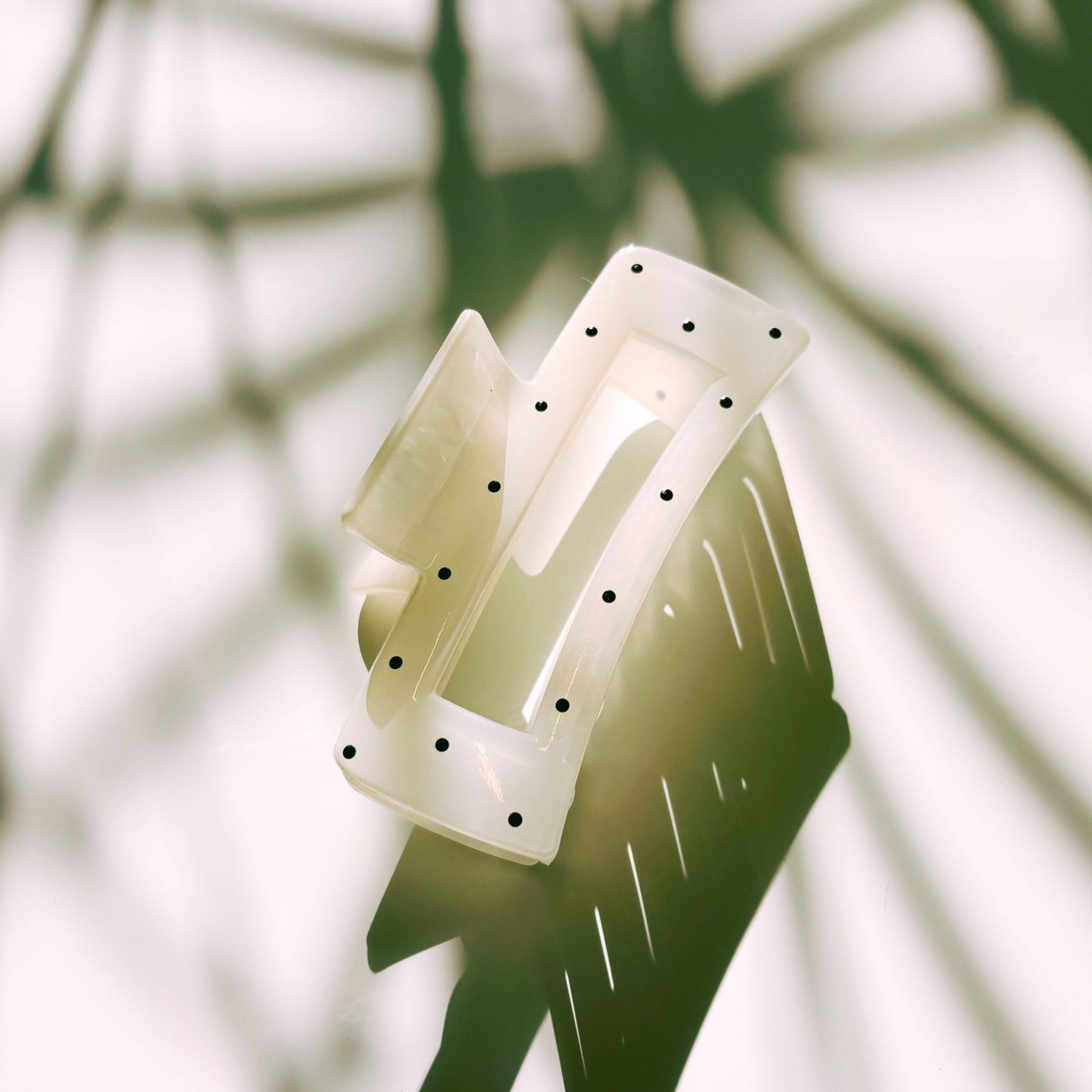 Velvet Claws Uptown Lady in White Dot Hair Clip