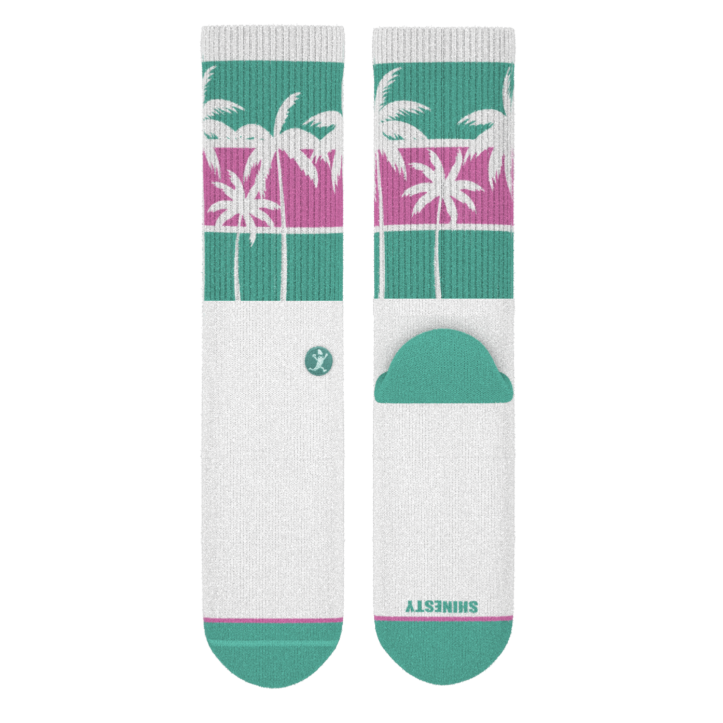 The Venice Beach | Palm Trees Heel Hammock™ Crew Socks