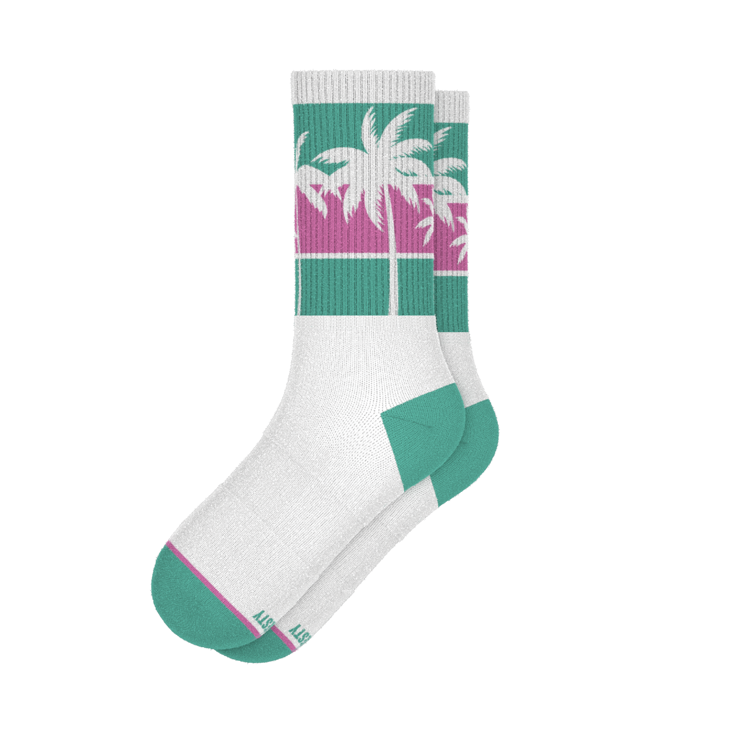 The Venice Beach | Palm Trees Heel Hammock™ Crew Socks