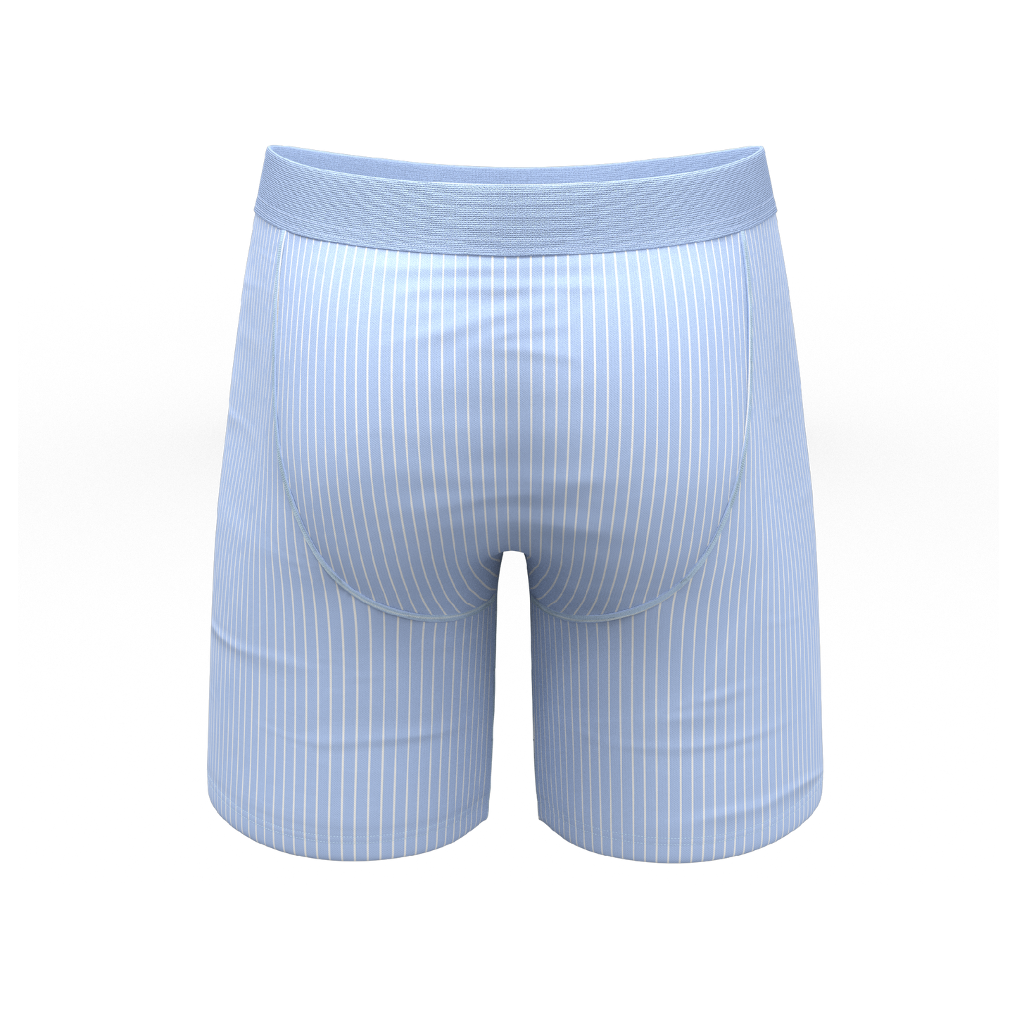 The Venus | Light Blue Stripe Long Leg Ball Hammock® Pouch Underwear With Fly