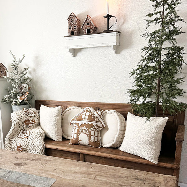 Distressed White Wood Wall Shelf