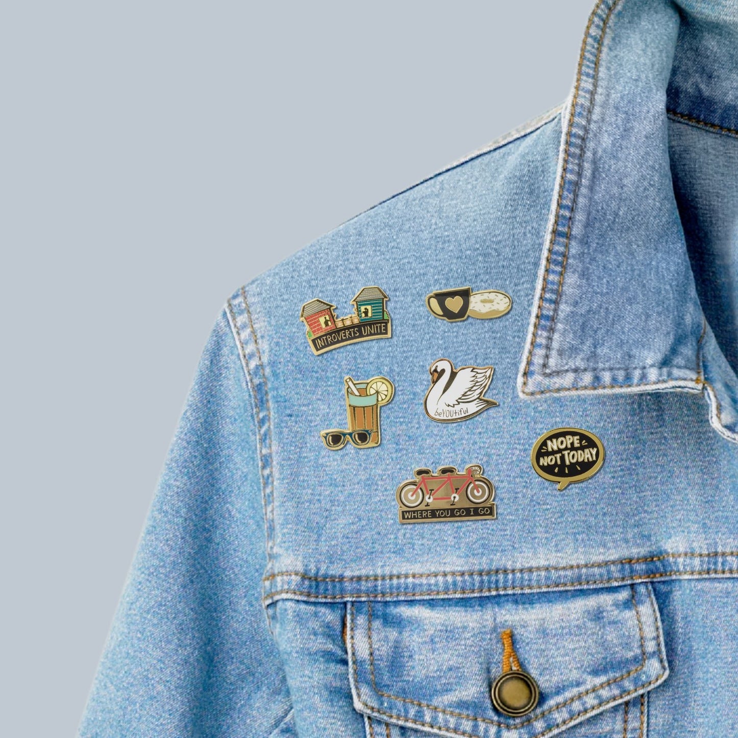 Introverts Unite (From Their Own Houses) Enamel Pin with Gift Card