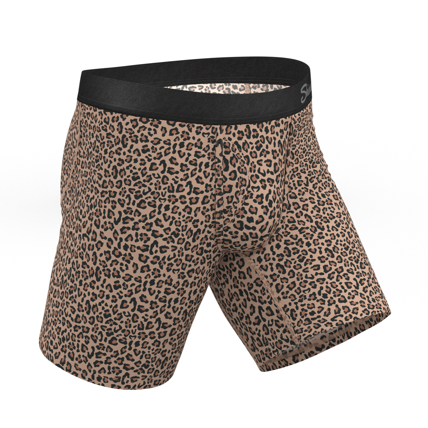 The Wild Cat | Leopard Print Long Leg Ball Hammock® Pouch Underwear With Fly