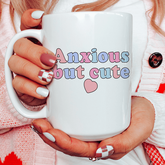 Anxious But Cute Ceramic Mug 15 oz