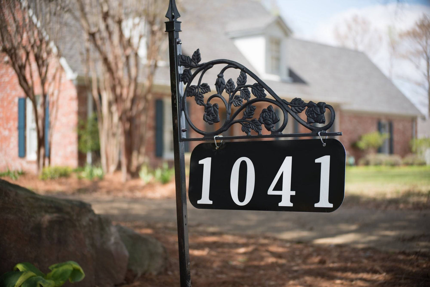 Rose Reflective Address Sign on 47" or 58" Pole