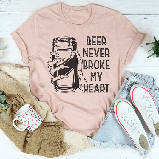 Beer Never Broke My Heart Skull Tee