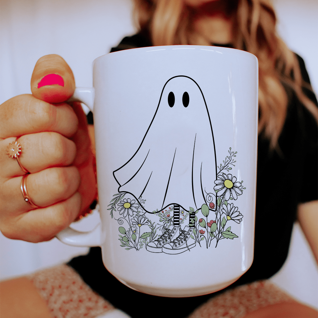Boho Ghost Ceramic Mug 15 oz