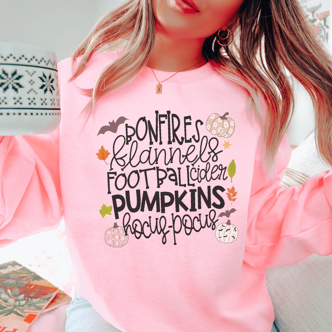 Bonfires Flannels Football Cider Pumpkins Hocus Pocus Sweatshirt