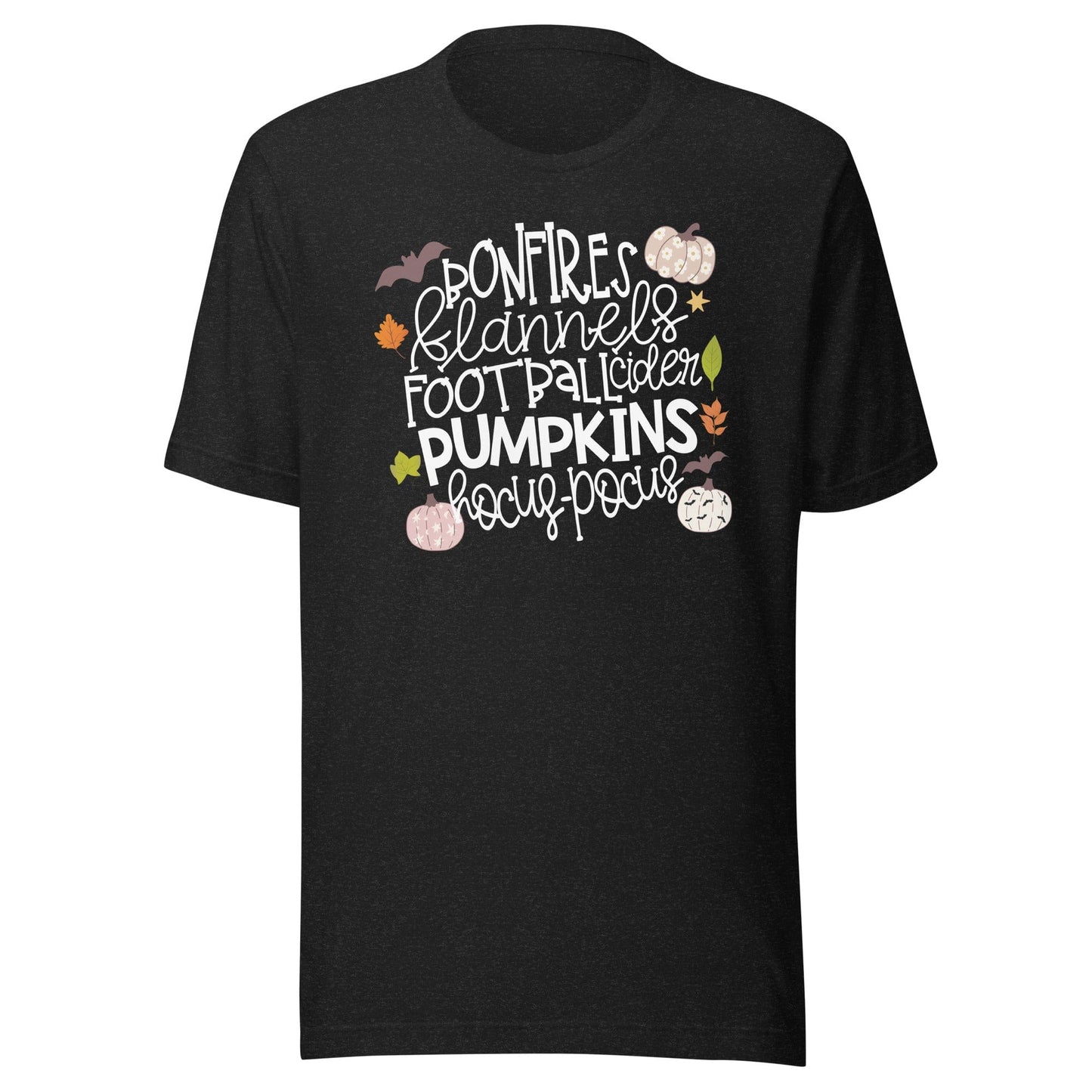 Bonfires Flannels Football Cider Pumpkins Hocus Pocus Tee