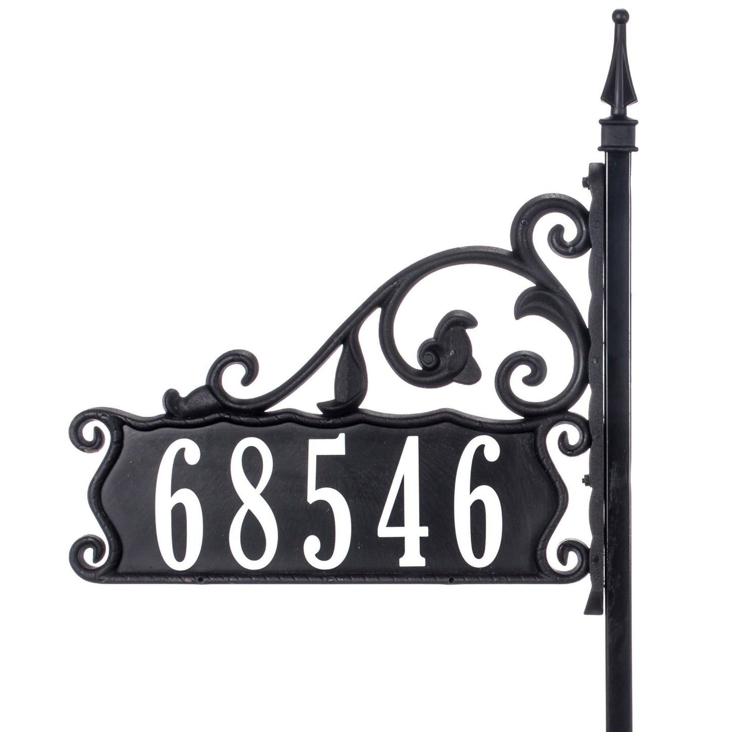 Boardwalk Reflective Address Sign on a 30, 47, or 58 Inch Pole