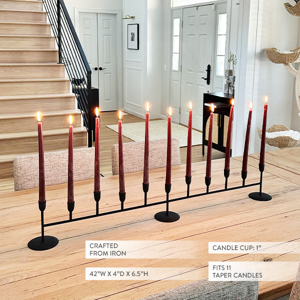 Matte Black 11-Taper Candle Holder
