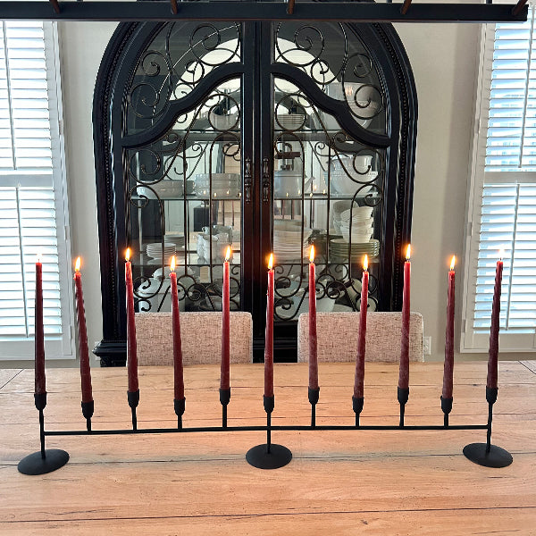 Matte Black 11-Taper Candle Holder