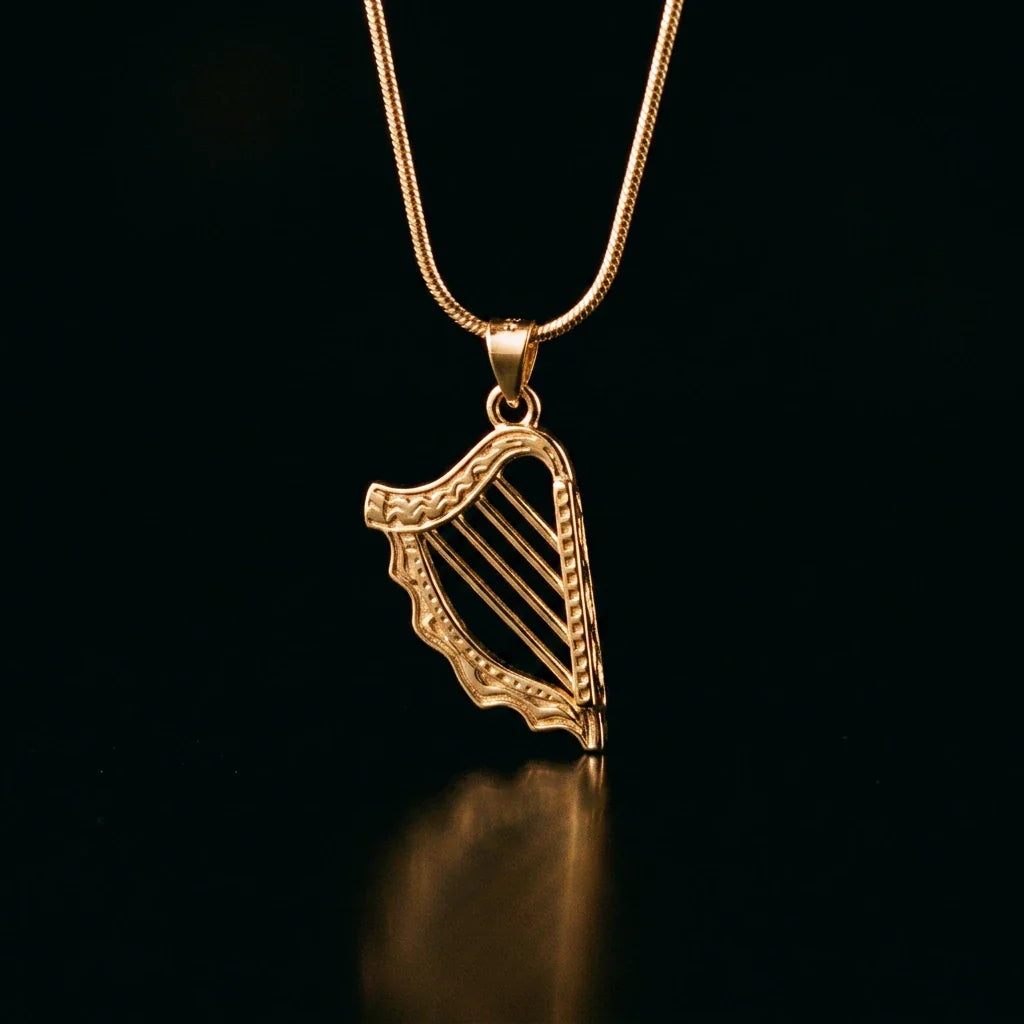 Celtic Harp™ Pendant — 18K Yellow Gold Necklace