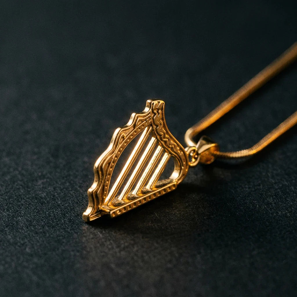 Celtic Harp™ Pendant — 18K Yellow Gold Necklace