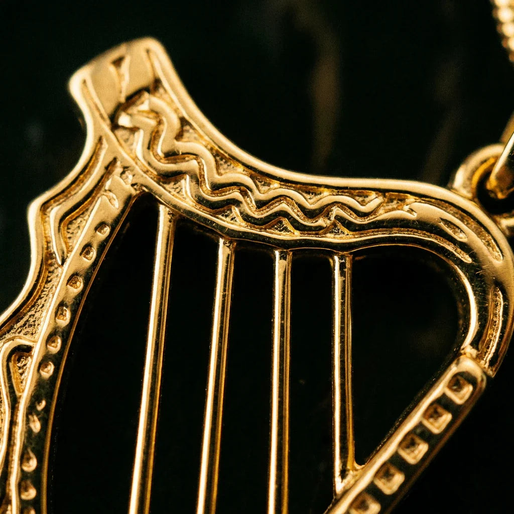 Celtic Harp™ Pendant — 18K Yellow Gold Necklace